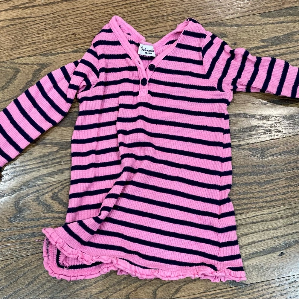 Splendid Pink & Navy Striped Knit Dress